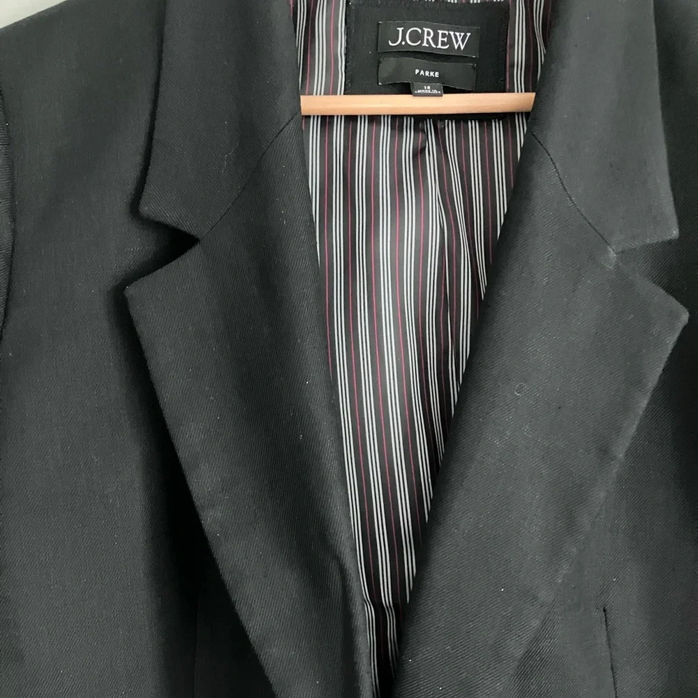 J CREW Parke Black Linen Blend Blazer Size 18 - Picture 4 of 12